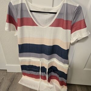 Striped V-Neck Women's Sweater Dress
